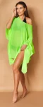 Neonově zelené lehké a vzdušné plážové šaty na plavky